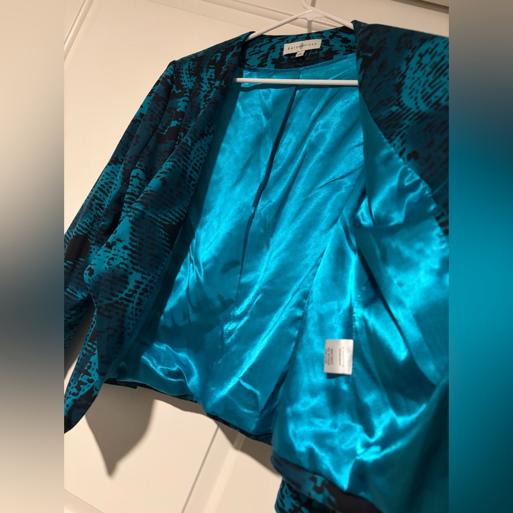 Kate and Rosy Blue Patterned Women's Blazer - Picture 5 of 7